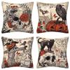 Funda de Almohada de Halloween al Por Mayor de Amazon Transfronteriza Popular Temu Lino Felpa Cuadrada Funda de Almohada Funda de Almohada Cómoda
