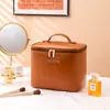 Bolsa Cosmética Portátil de Cuero, Bolsa Portátil para Guardar Cosméticos de Viaje, Neceser Impermeable con Compartimentos de Gran Capacidad, Estilo Nuevo