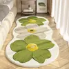 Tapete de imitação de caxemira com padrão floral fresco e formato único, uma adição luxuosa e elegante ao seu quarto, perfeito como um tapete longo e macio ao lado da cama ou tatame.