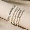 Pulseira Empilhada da Moda Nova Transfronteiriça Europeia e Americana, Conjunto de Pulseiras Cruz Estrela Pérola Imitação com Senso de Design Ins