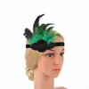Moda para fiesta de banquete joyería llamativa tocado diadema para el cabello al por mayor diadema para el cabello europea y americana diadema con plumas transfronteriza