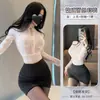 Lingerie Sexy Roupa de Secretária Desejo Puro Renda Bodycon Saia Uniforme Flertando Estilo Abstinência Qqny