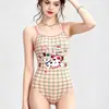 Traje de baño profesional de competición para mujer, modelo nuevo 2026 con estampado de mariposa del bosque, de una sola pieza, corte ligeramente cuadrado, adelgazante, traje de baño fresco y elegante para mujer