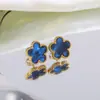 Conjunto de joias de aço inoxidável de trevo de cinco folhas, pulseira, colar e brincos simples e estilosos de flor de cinco folhas, joias que não desbotam