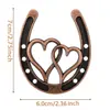 Colgante de Metal con Forma de Herradura y Doble Corazón de la Suerte Colgante de Llavero de Herradura Estilo Antiguo Pequeño Regalo Celebración de Boda Pequeño Regalo