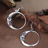 Nuevos aretes de plata antigua retro étnicos huecos exóticos tallados hojas flores amor aretes para mujer al por mayor