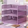 Estantería basada en temas, librero de escritorio de varios niveles, organizador de escritorio de oficina, estante de almacenamiento de archivos, metal, multifuncional