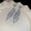 Pendientes de Borla con Forma de Gota de Agua Incrustada con Diamantes Aguja de Plata Estilo Palacio Nicho Versátiles Pendientes de Lujo Ligero Pendientes de Gama Alta Venta al por Mayor