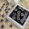 Caja Mágica de Cordierita Natural Cara de Huevo Ovalada Pulsera DIY Pulsera Joyería con Agujero Accesorios Caja de Cristal Accesorios