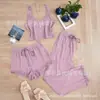 Europa e Estados Unidos comércio exterior transfronteiriço nova renda camisola de renda shorts longos pijamas mulheres usam terno fino de três peças