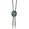 Gravata Bolo Estilosa Ocidental Cowboy Europeia e Americana Cordão para Gola Gravata de Corda Colar com Bolo de Totem Indiano para Homens