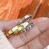 Anillo Explosivo Ojo de Gato Plata Esterlina S925 para Mujer Chapado en Oro Sólido Moda Anillo de Gama Alta Regalo para Novia Día de San Valentín Chino