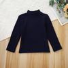 Ropa para niños camisa básica de cuello semi alto para niños y niñas de color sólido primavera y otoño e invierno camiseta de manga larga chaqueta interior de terciopelo t
