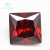 Lote de fábrica 5A quadrado granada zircão vermelho pedra nua artificial pontiagudo fundo ângulo reto carro flor princesa quadrado grande pedra vermelha