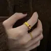 Anel Ondulado Palácio Texturizado Retro Marquise Zircônia Vermelha para Mulheres Temperamento Medieval Moda Personalidade Anel Aberto Atacado