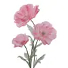 Flores de papoula artificiais com decoração de organza para vitrines, arranjos florais de shoppings, decorações de eventos e flores artificiais de chão para casamentos