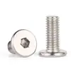 En Stock Tornillos para Máquina de Acero Inoxidable 304 de Cabeza Plana Delgada con Zócalo Hexagonal M1.4-M12 Tornillos para Muebles de Cabeza Plana Redonda con Zócalo Hexagonal