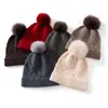 Gorro de punto con patrón de rombos y pompón grande, suave, cálido y resistente al frío, nuevo gorro de ciclismo de cachemir para mujer, turbante