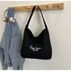 Bolsa de Hombro de Lona Casual de Gran Capacidad Ligera para Estudiante Estilo Coreano Literario y Perezoso Bolsa Tote para Viajar