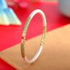 Pulsera Humana de Plata Literaria Retro Tendencia Nacional Plata Pura 999.9 Azul Quemado Redonda Palo Esmalte Antiguo Plata Oro