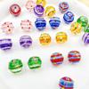 Divertido Bonito Pintado À Mão Listra Dot Vidro Vitrificado Contas Contas DIY Feito À Mão Colar Pulseira Material Acessórios
