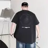 Camiseta Estampada Simples de Manga Curta Plus Size 300 Jin Masculina Tendência de Verão Solta Versátil Algodão Puro Gola Redonda Manga Meia