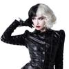 Peluca COS de bruja kuila blanca y negra de AliExpress TikTok cinturón artículos fabricante de cobertura completa de rollo corto para mujeres europeas y americanas en stock
