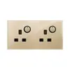Indicador LED com interruptor Tomada britânica pé quadrado furo quadrado interruptor painel de vidro 13A Hong Kong Tomada padrão britânico