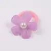 Elástico de Cabelo Flor de Feltro Colorida com Acessórios de Pérola, Elástico Colorido de Flor de Ameixa para Cabelo de Bebê, Elástico Fofo para Cabelo de Meninas Que Não Danifica o Cabelo