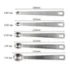 Conjunto de Colheres Medidoras de Aço Inoxidável com 5 Peças 430 Mini Colheres Medidoras de Temperos com Escalas Sobrepostas Copos Medidores Multifuncionais para Assar