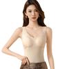 Ropa interior térmica estilo chino talla extra para mujeres de mediana edad y mayores, chaleco térmico jacquard de forro polar grueso sin costuras cómodo para mujer