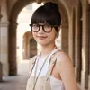 Gafas de Prescripción que Cambian de Color con Tachuelas Metálicas, Populares en Redes Sociales, Realzan el Cutis, Monturas Transparentes de Color Té, Modernas, Doble Uso para Interiores y Exteriores, Gafas Bloqueadoras de Luz Azul