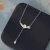 Collar de Plata de Ley S999 con Borla de Diamante Gota de Flor Fresca para Mujer Estilo Bosque Versátil Alta Calidad Exquisito Cadena para Clavícula Dropshipping