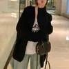 Suéter Abrigo de Cuello Redondo Estilo Perezoso de Primavera para Mujer Estilo Coreano Otoño e Invierno Holgado de Un Botón Suéter Cardigan Interior Nuevo