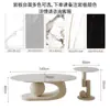 Mesa de Café Ovalada de Piedra Color Crema, Sencilla y Lujosa, Popular para Apartamentos Pequeños, Mesa Moderna para Uso Doméstico, Juego de Sala de Estar, Sensación de Internet