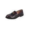 Mocassins de couro com sola grossa femininos 2026 novo modelo estilo britânico versátil couro genuíno slip-on salto grosso sapatos