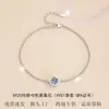 Pulseira de Prata 925 com Bolhas Pequenas, Bracelete de Moissanita de 1 Quilate, Banhada a Platina, Joia Simples e Estilosa, Fornecimento Transfronteiriço no Atacado