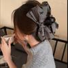 Clip de Lazo de Tela Flocada de Alta Gama Tocado Gris Gris Pinza para el Cabello Clip Grande de Tiburón Pinza para el Cabello