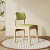 Cadeira de Jantar Nórdica de Madeira Maciça com Encosto Macio, Conjunto de Mesa e Cadeiras, Uso Doméstico Moderno, Simples para Sala de Jantar e Sala de Estar, Cadeira de Lazer