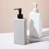 Envase de Botella de Plástico Cuadrada Plana Pe Botella de Loción de Hotel 300ml Botella de Champú Botella de Gel de Ducha Cosméticos