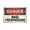 2026Prohibido el Paso Señal de Advertencia Pública Vintage Letrero de Lata Fondo de Pared Pintura Decorativa Colgante sin Marco