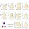 Adornos Navideños de Madera Transfronterizos, Manualidades de Madera en Blanco sin Terminar Hechas a Mano, Piezas de Madera para Decoraciones de Fiesta