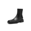 Temporada do Primeiro Encontro~Botas Femininas Elegantes com Bico Quadrado Elásticas Afinando o Corpo 2026 Outono/Inverno Novo Estilo Macias Confortáveis Versáteis Botas de Cano Curto