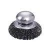 Cepillo grande para ollas de acero inoxidable, engrosado para uso en la cocina del hogar, bola limpiadora que no suelta pelusa, cepillo de alambre de acero para lavar platos, con cabezal de cepillo reemplazable