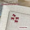 Acessórios para Nail Art Laço de Fita Vermelho Hollow-Out Ankora Mini Resina Vinho Tinto 3D Decorações de Unha Usáveis