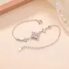 Pulseira de Prata Esterlina S925 Banhada a Ouro Yi Lu Yin Trevo de Quatro Folhas Luxo Leve Moda Versátil Nicho Exquisito Para o Dia a Dia Joias de Prata Femininas