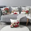 Nueva Funda de Almohada Navideña Estampado Digital Dormitorio Sala de Estar Sofá Decorativa Lumbar Cojín Funda de Cojín Fábrica Venta al por Mayor