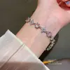 Pulsera Geométrica de Circonita de Color Dopamina, Estilo de Lujo Ligero de Gama Alta, Joyería Versátil de Moda Fresca y Dulce para Mujeres
