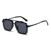 3628 Gafas de Sol Metálicas Cuadradas de Doble Puente Comercio Electrónico Transfronterizo Comercio Exterior Amazon Uv400 Moda Estilo Europeo y Americano
