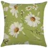 Fronhas Florais de Primavera e Verão Transfronteiriças, Capas de Almofada Florais de Linho Xadrez, Almofadas de Combinação para Móveis de Sala de Estar, Suporte para Personalização